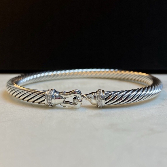 David Yurman Cable Buckle Bracelet 5MM with Diamonds - Picture 3 of 8